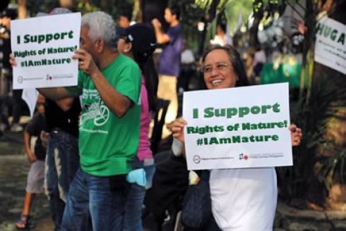 Arlene at a Justice, Peace and Integrity of Creation rally - Photo: Arlene Villahermosa