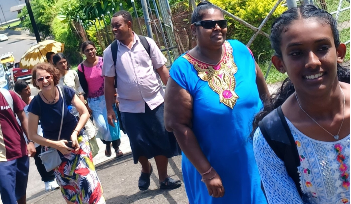 Pilgrims walked to another place of worship. Pilgrims walked to another place of worship.