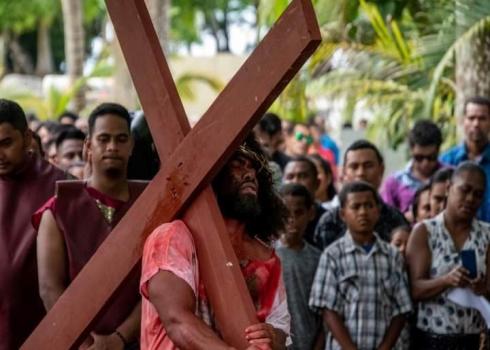 Pacific Regional Seminary dramatizing the Stations of the Cross