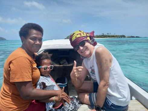 On the boat to the mother and baby clinic in Yasawa - Photo: Fr Pat Colgan