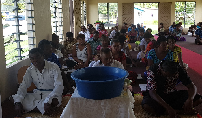 The scene in church before the baptism  - Photo: Fr Patrick Colgan