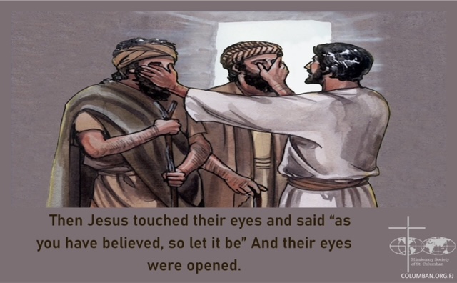Jesus heals the blind men
