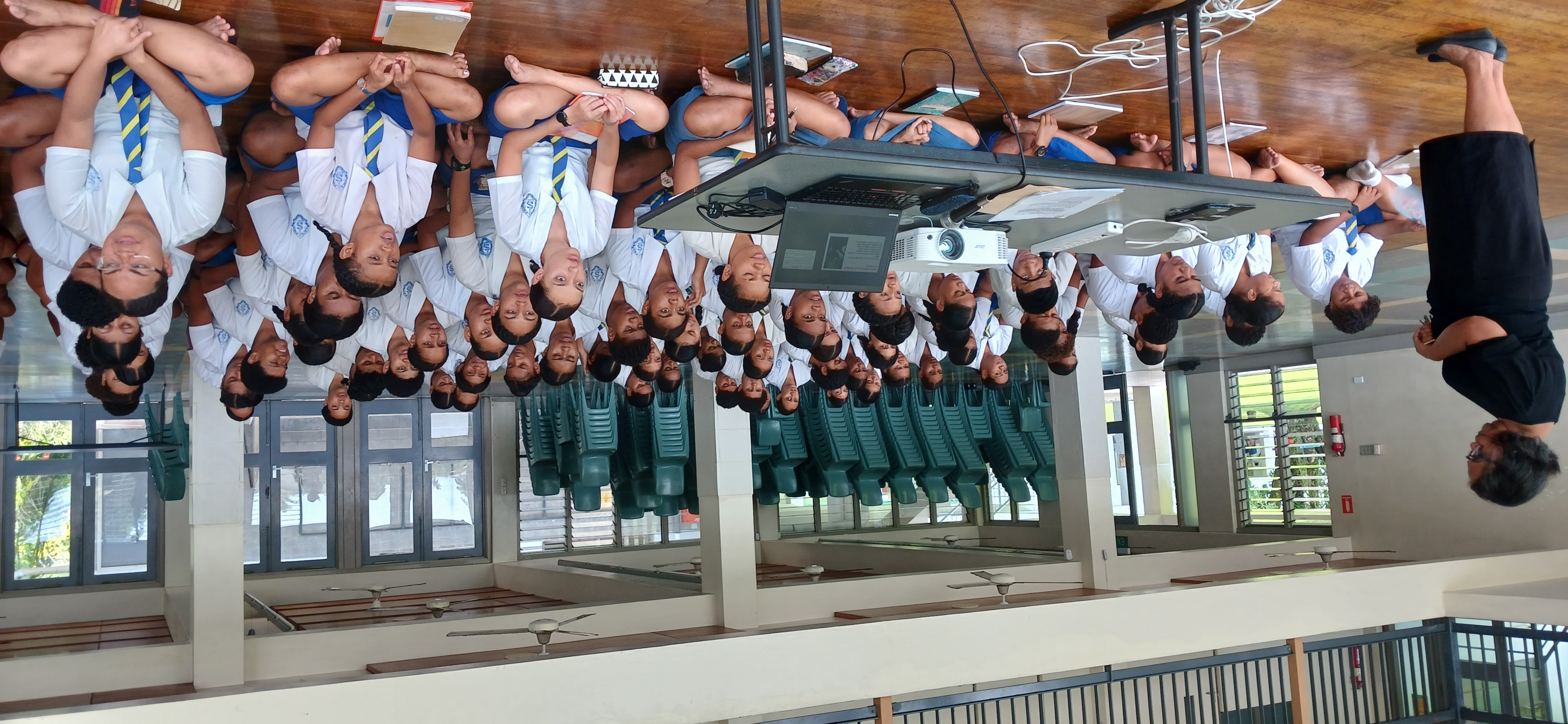The principal, Ms Jacqui Low led the prayer on behalf of the students. - Photo: Pescila Magdalin
