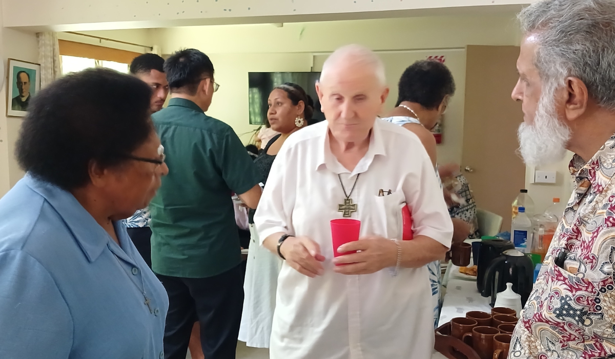 Fr. Donal with Sr. Teresia and Mr. Hasan Khan. - Photo: Pescila Magdalin