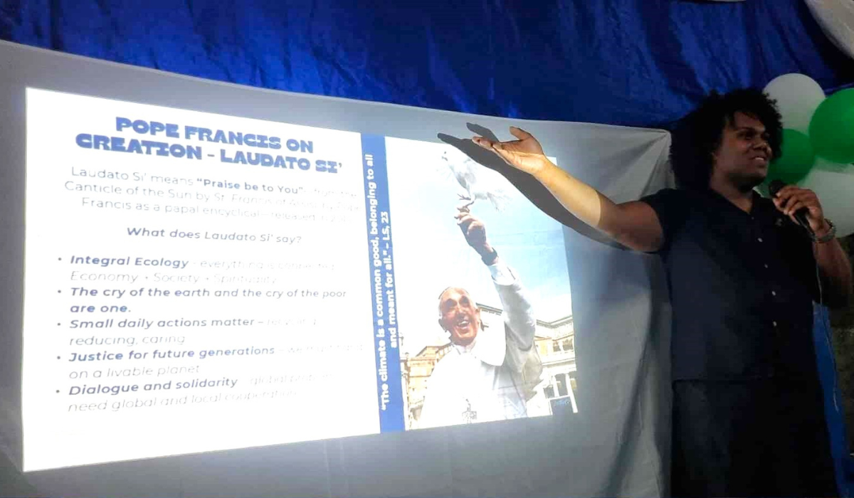 Noa delivering an awareness session to the parishioners of Holy Family Parish, in Labasa. - Photo: Noa Tuivunilagi 