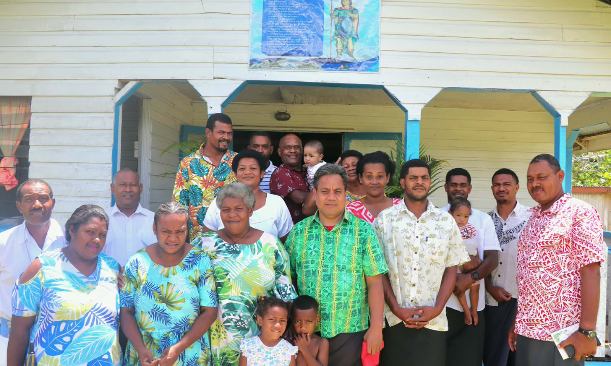 St. Raphael Community in Vitina Village after mass, with Fr. Taaremon - Photo; Noa Tuivunilagi 