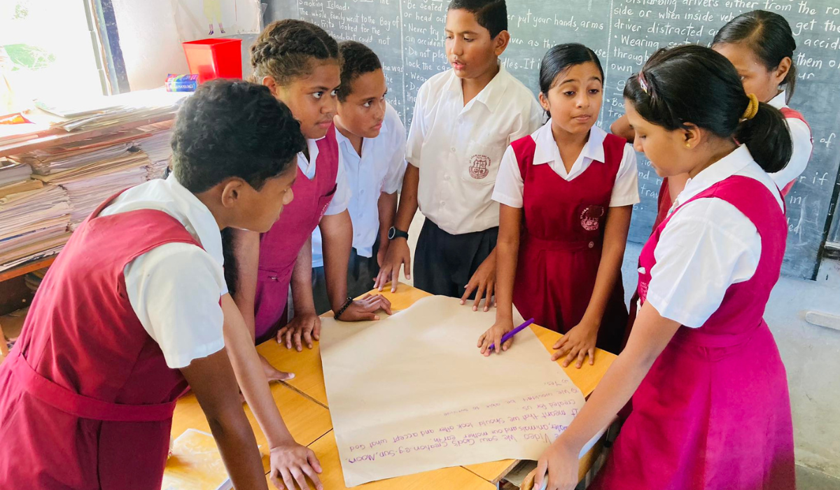 Students at St. Joan of Arc School - Photo: Ioane Nawaikula