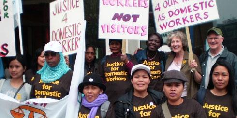 (top right) Columban Fr Aodh O’Halpin with Sr Margaret Healy, who work with Justice 4 Domestic Workers (J4DW), helping secure rights for overseas domestic workers in Britain.