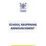 School Reopening Announcement